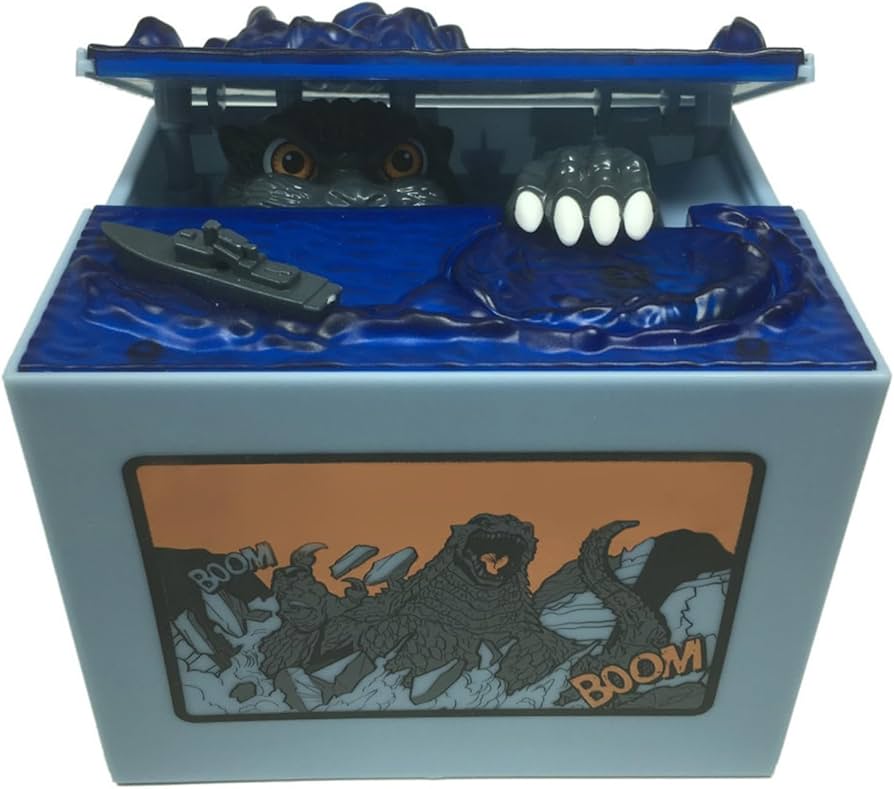 Amazon.co.jp: ミュージックつき自動ゴジラ貯金箱 43234-2384 : おもちゃ