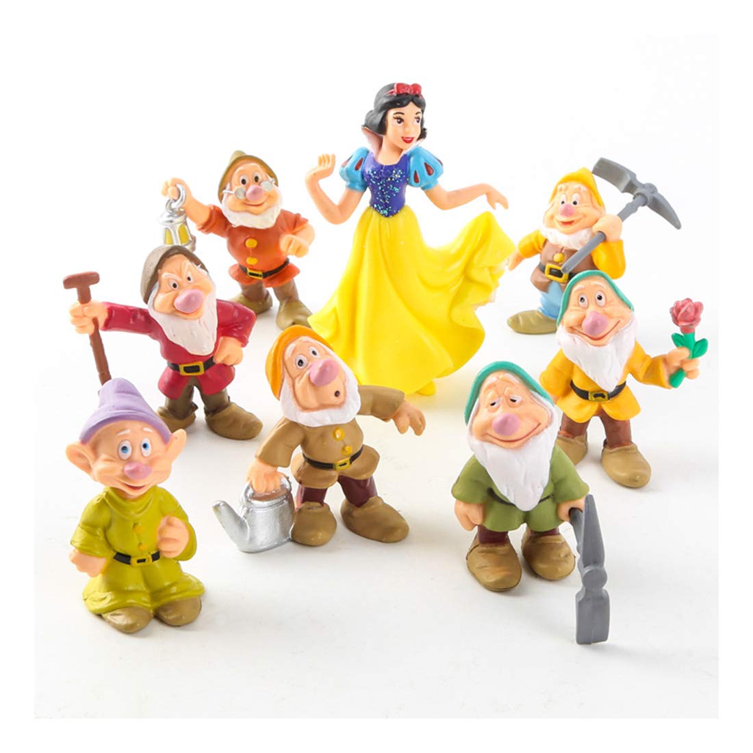 Amazon.co.jp: 8ピース/セット白雪姫と7人小人フィギュアおもちゃ