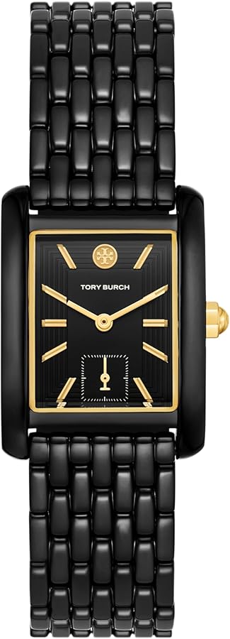 Amazon.com: Tory Burch Women's Eleanor Black Stainless Steel