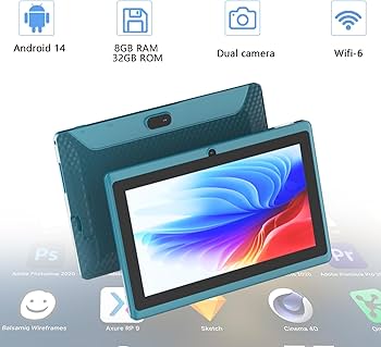 Amazon.com : ZZB 7 inch Tablet Android 14, 8GB RAM (4GB Expandable