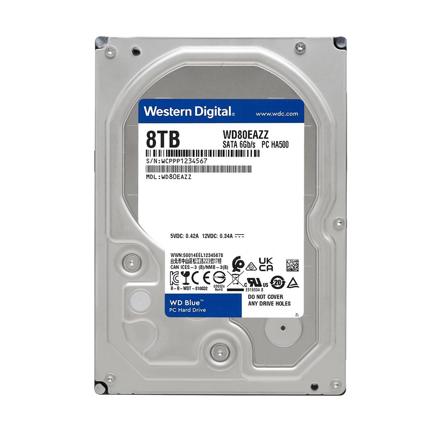 Western Digital 8TB WD Blue PC Internal Hard Drive HDD - 5640 RPM