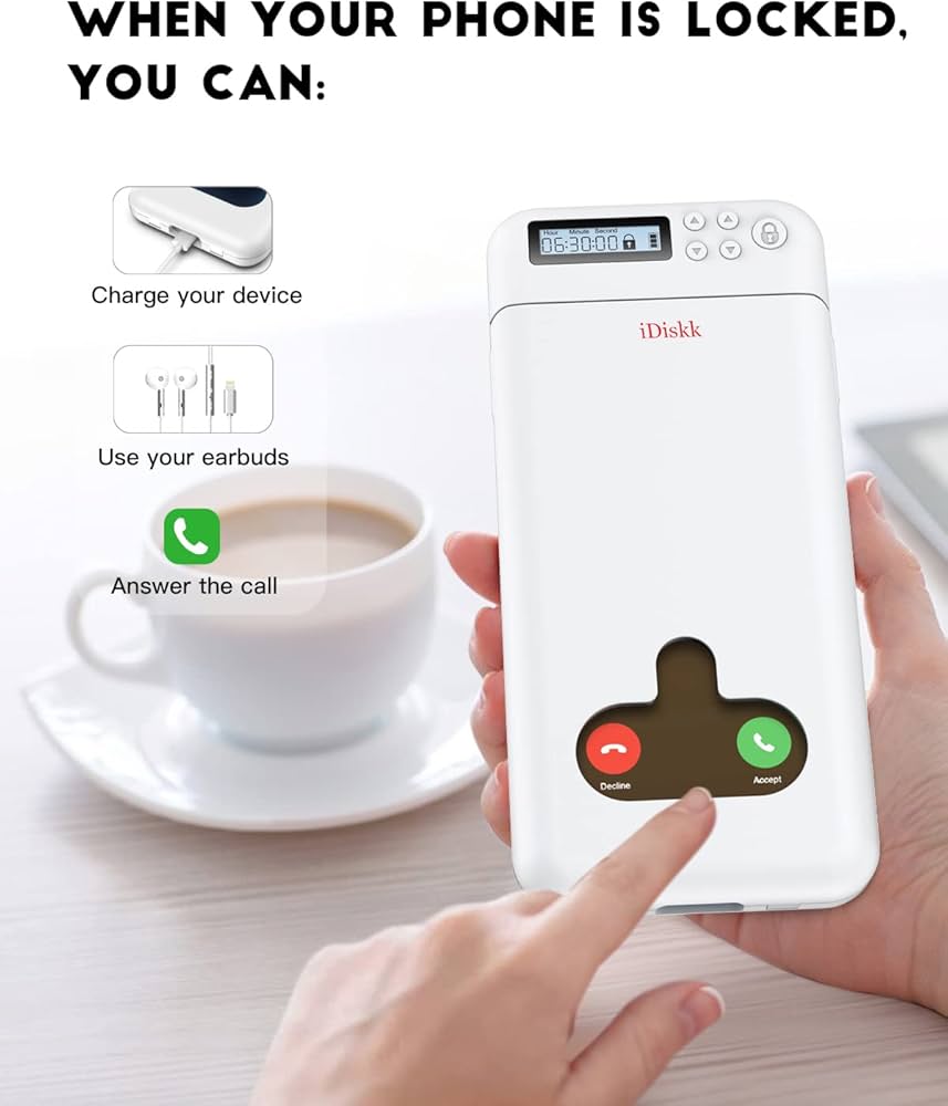 iDiskk Phone Free Zone, Lock Box with Timer for Android/iPhone