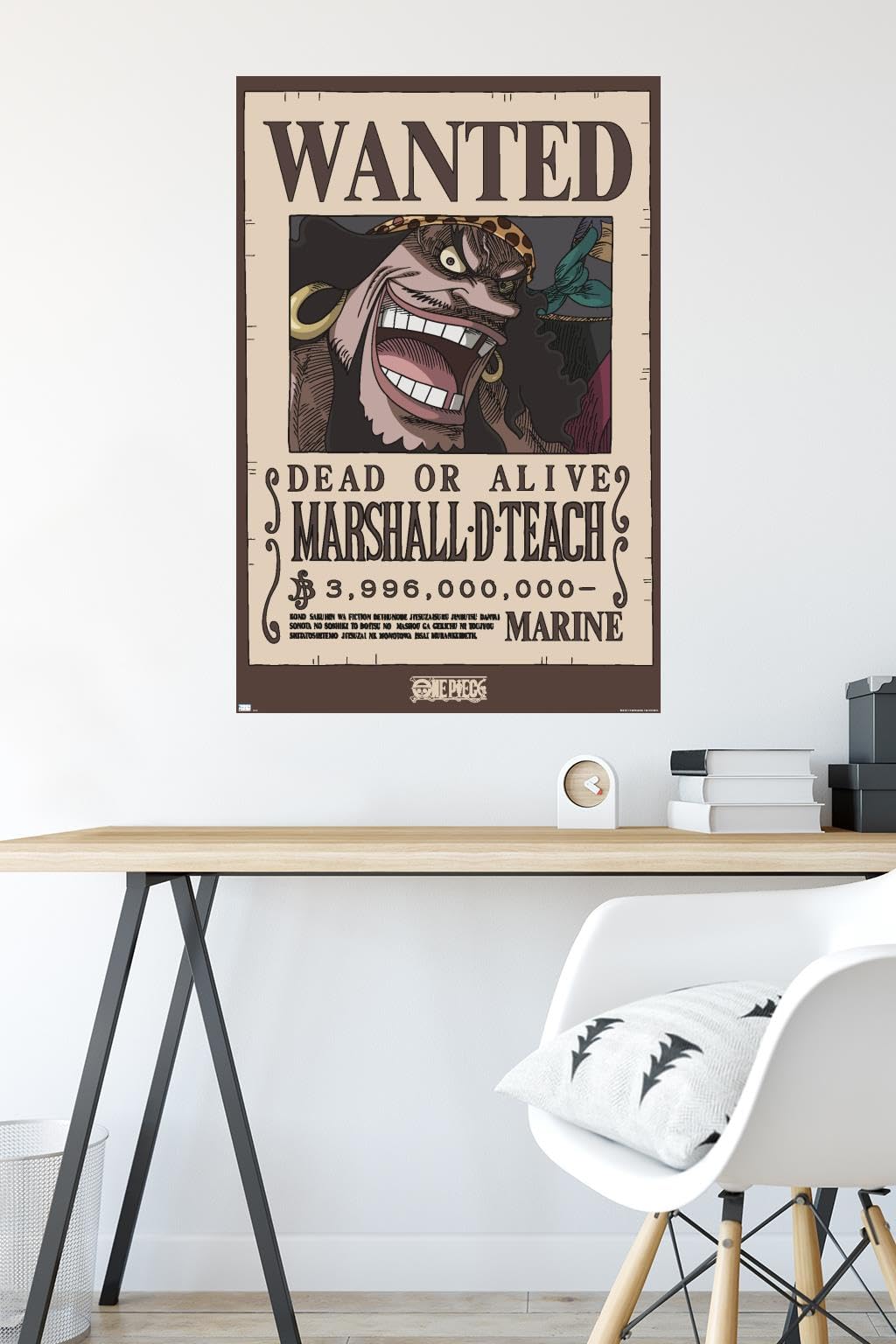 Amazon.com: One Piece - Black Beard Wanted Poster Wall Poster, 34L