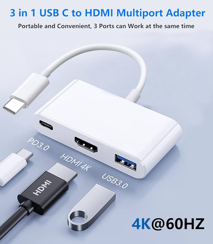 Amazon.com: Apple USB C to HDMI Multiport Adapter for iPhone 15/16