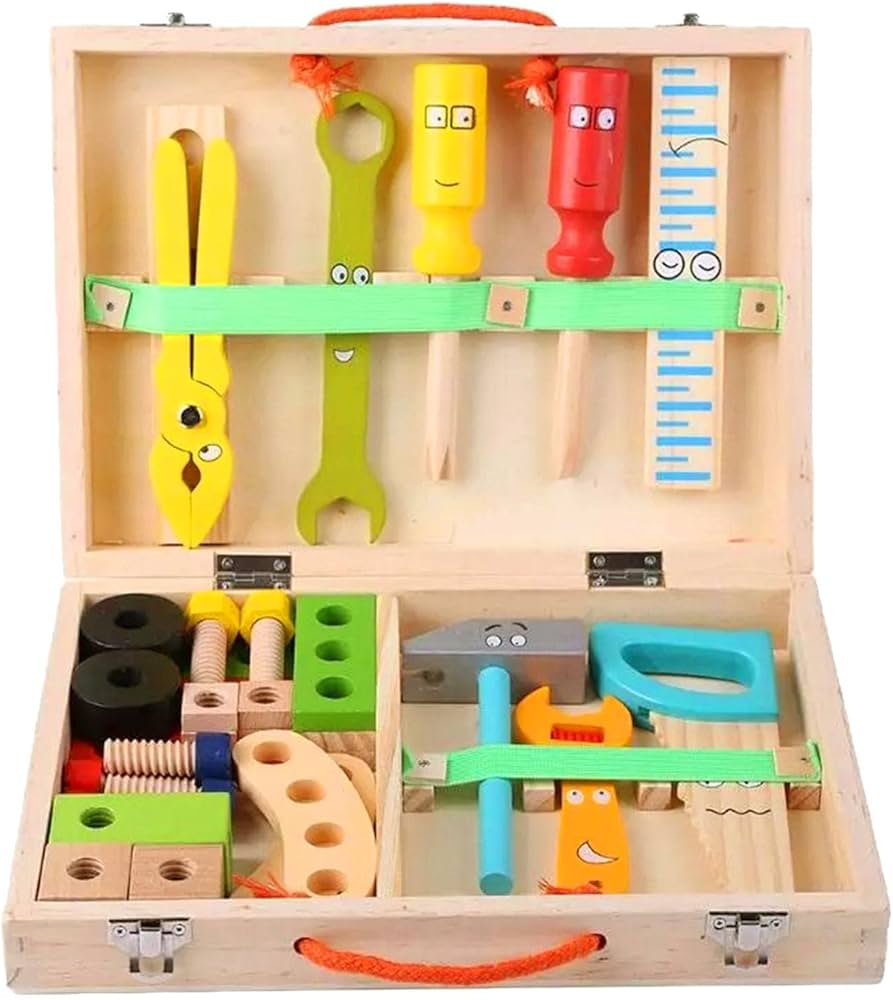 Amazon | Generic 大工さん工具 セット 木製 おもちゃモデル 知育玩具