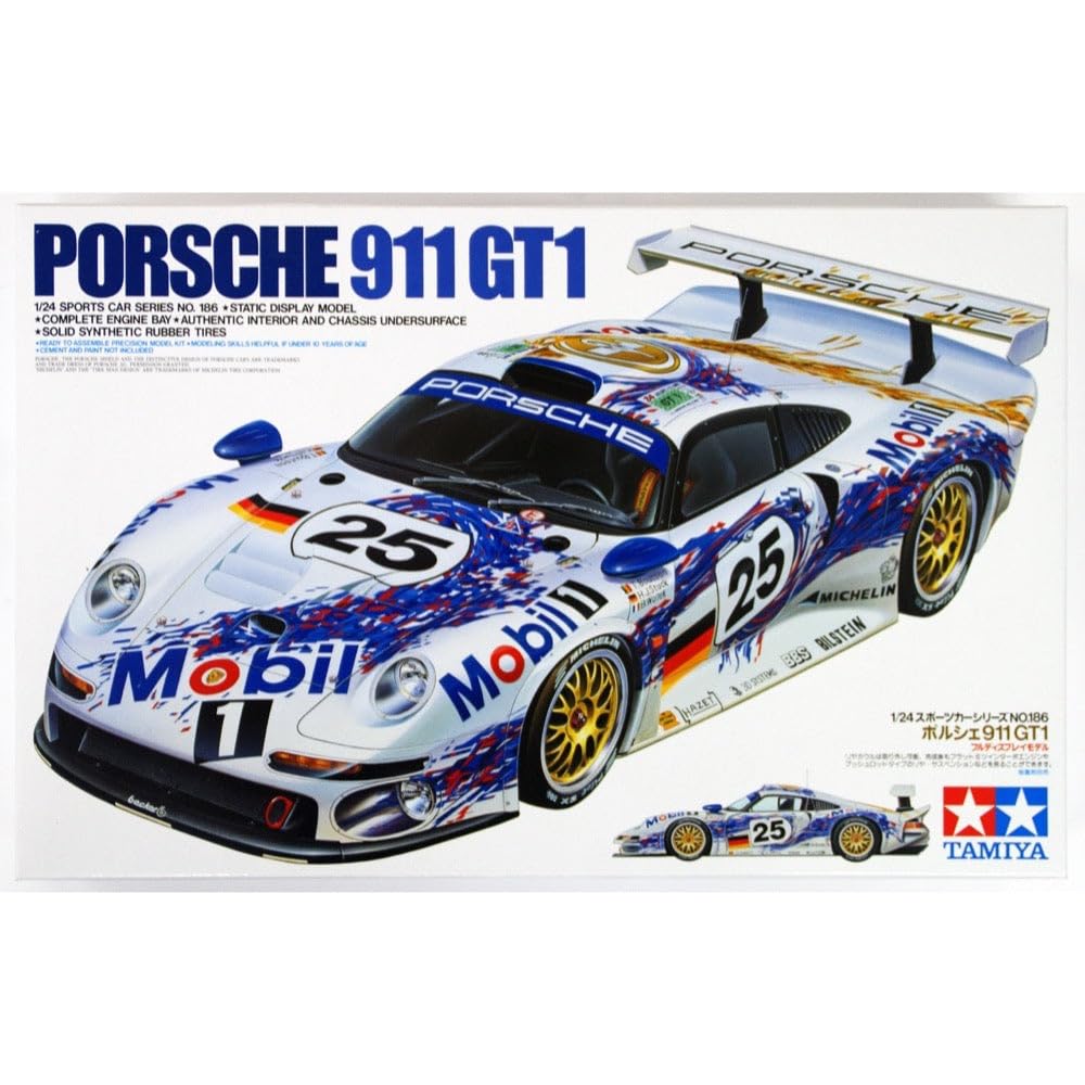 Amazon.com: Tamiya 24186 Porsche 911 GT1 1:24 Scale Model Kit