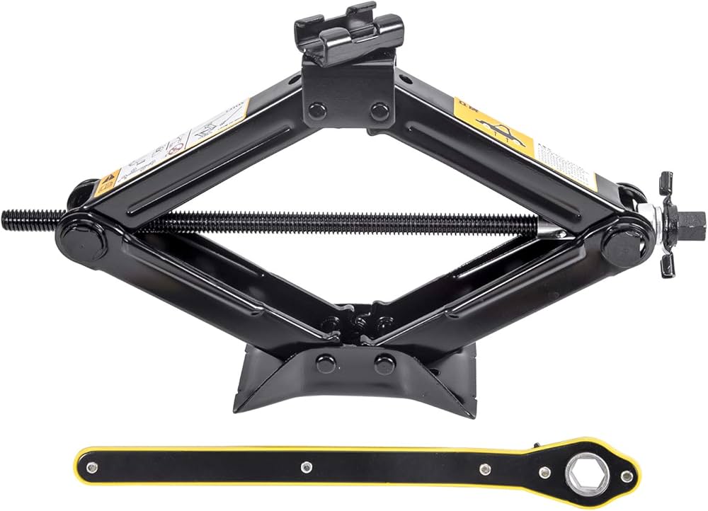 LEADBRAND Scissor Jack Car Jack, Ratchet Handle Saving Strength