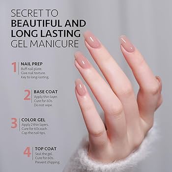 Amazon.com : GAOY Jelly Nude Pink Gel Nail Polish, 16ml Sheer