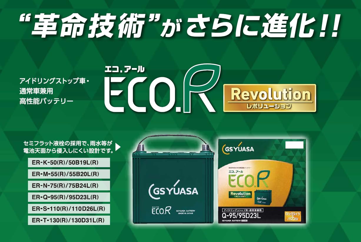 Amazon.co.jp: GS Yuasa ER N-75 (N-65 Compatible) / 75B24L ECO.R