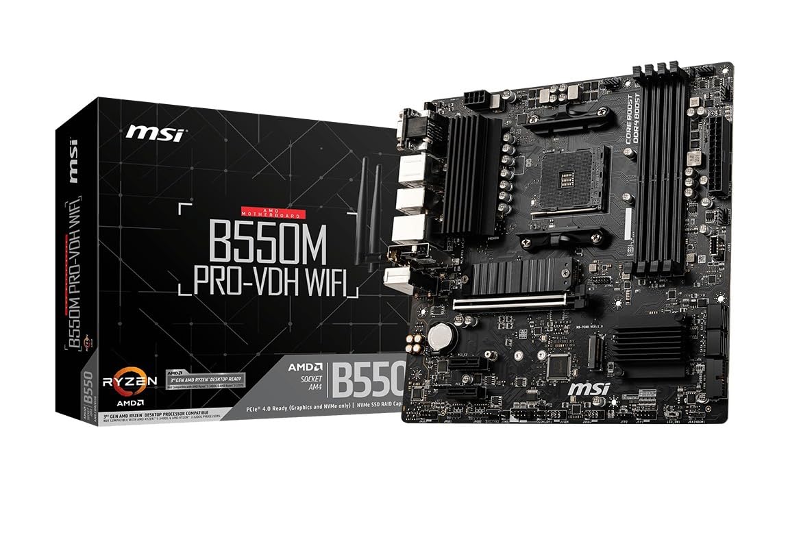 MSI B550M PRO-VDH WiFi ProSeries Motherboard (AMD Ryzen 5000, AM4