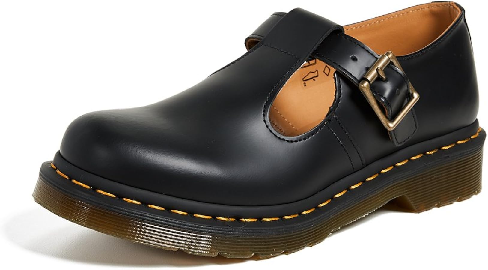 Amazon.com | Dr. Martens Women's Polley Shoe, Black Smooth, 3