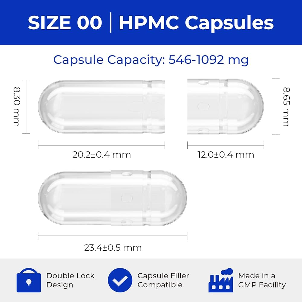 Amazon.com: ATLEMISME Empty Vegan Capsules Size 00 - Vegan