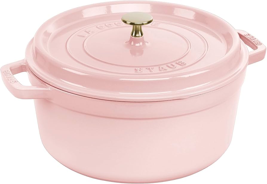Amazon.com: Staub Cast Iron Round Cocotte 7-quart-Peony Pink: Home