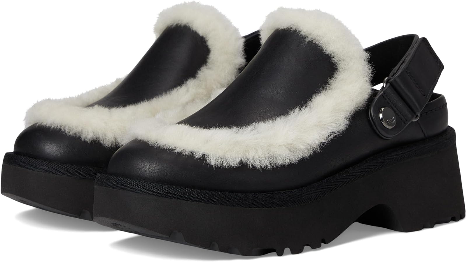 Amazon.com | UGG Women's Esmee Leather Clog Shoe, Black, 6 | Mules