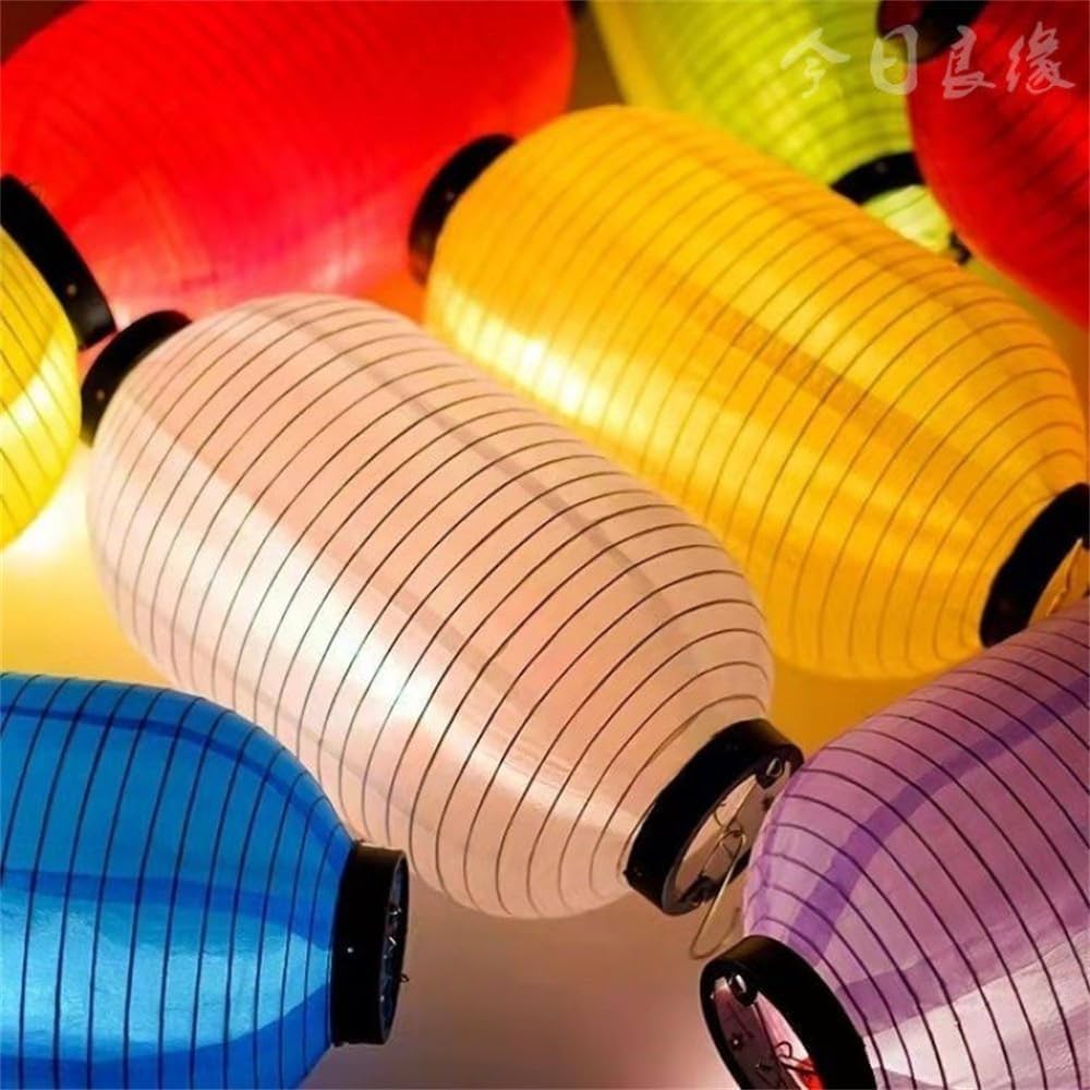 Amazon | DUOLEIMI 提灯 ちょうちん 長提灯 無地 8色セット 絹製 防水