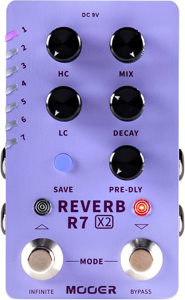 Amazon.com: MOOER R7 X2 Stereo Multi Reverb Pedal from Classic