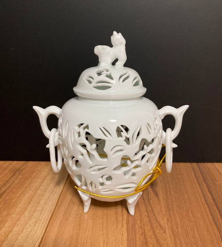 1973 杉原一壷 白磁 透かし 三足 香炉 【公式通販】