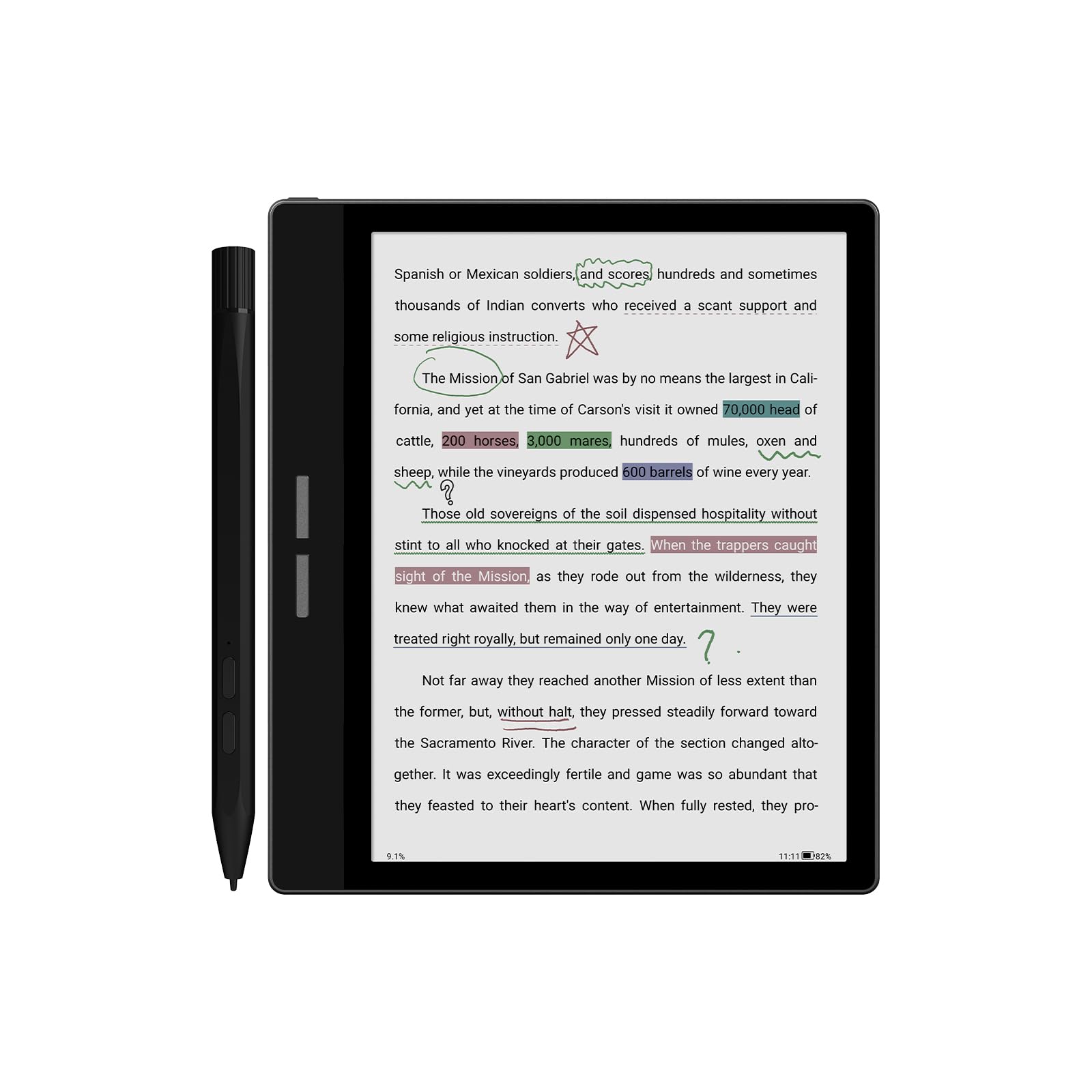 Bigme B751C Leitor de ebook colorido tablet de papel e-ink de 7