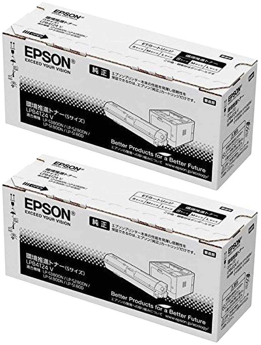 Amazon.co.jp: EPSON LPB4T24V 環境推進トナー 純正品 Sサイズ 2本