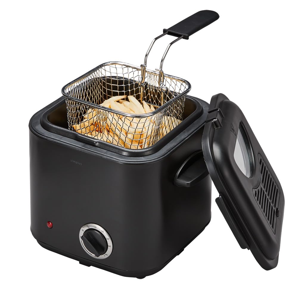 Amazon.co.jp: simplus 電気フライヤー 1.2L 蓋付き 卓上フライヤー