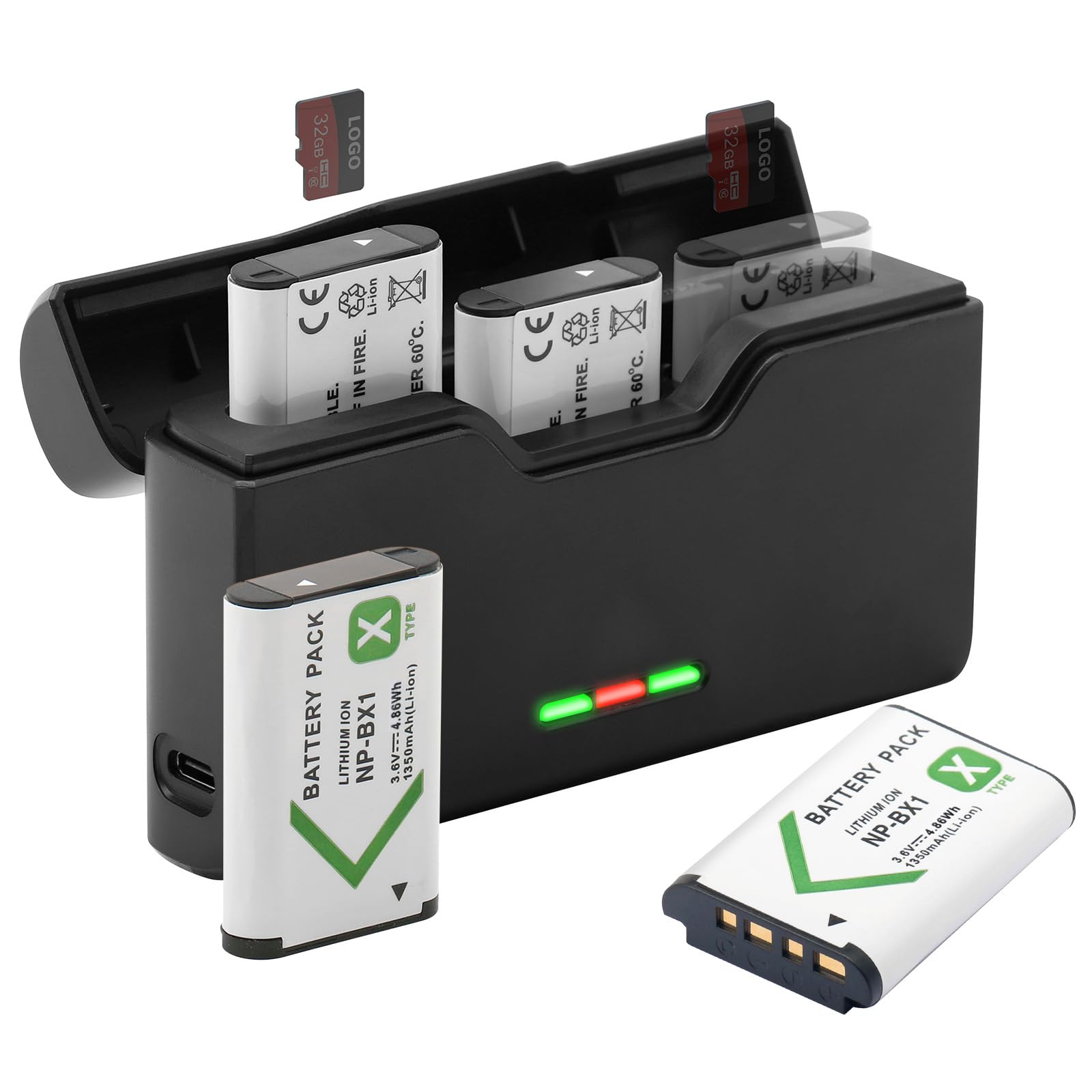 Amazon.com: NP-BX1 Battery 2 Pack and 3-Channel USB Battery