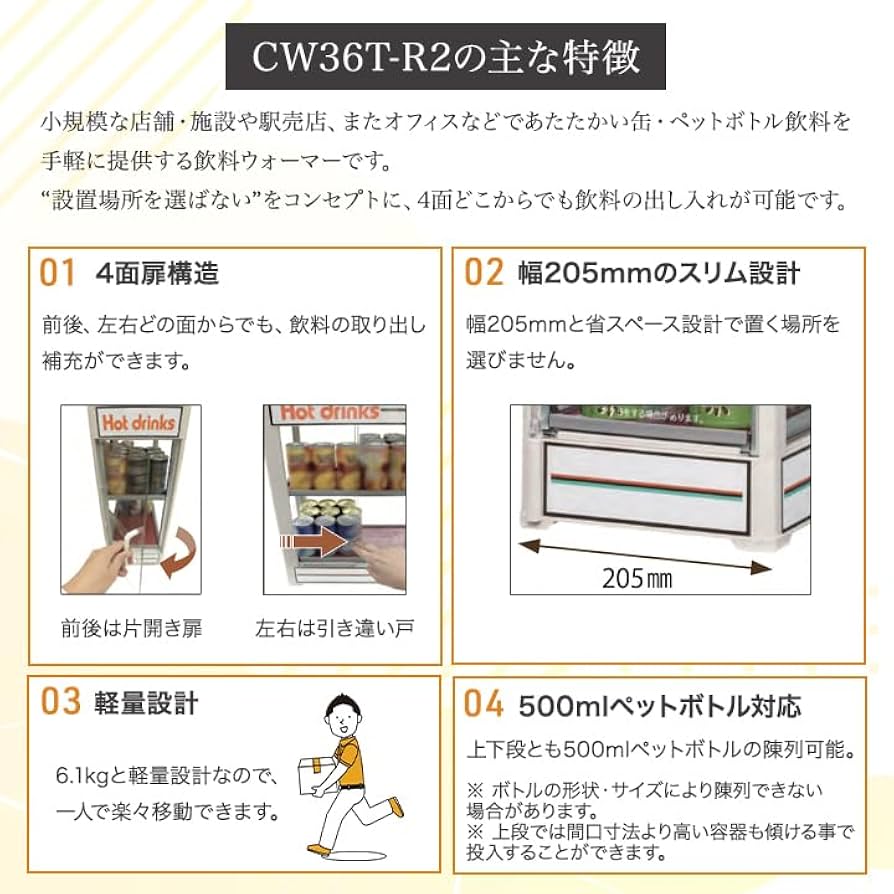 Amazon.co.jp: 日本ヒーター CW36T-R2 缶 ペットボトル ウォーマー 2段