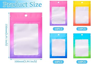 Amazon.co.jp: Beadthoven チャック付き ポリ袋 カラフル ジッパー袋