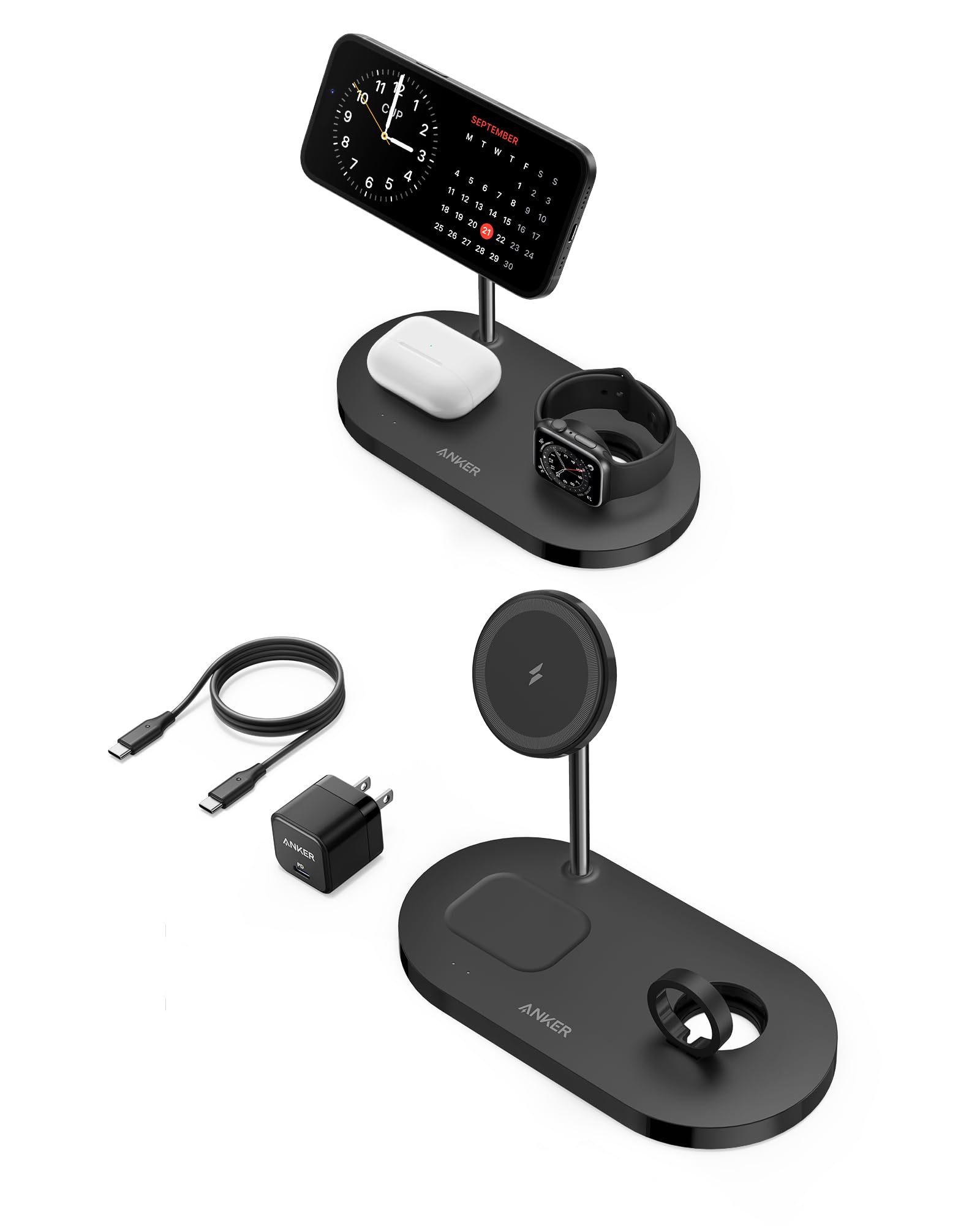 Amazon.co.jp: Anker ワイヤレス充電ステーション iPhone 16 充電器