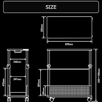 Amazon.co.jp: Bauhutte ( バウヒュッテ ) 昇降式 PCワゴン デスク横に