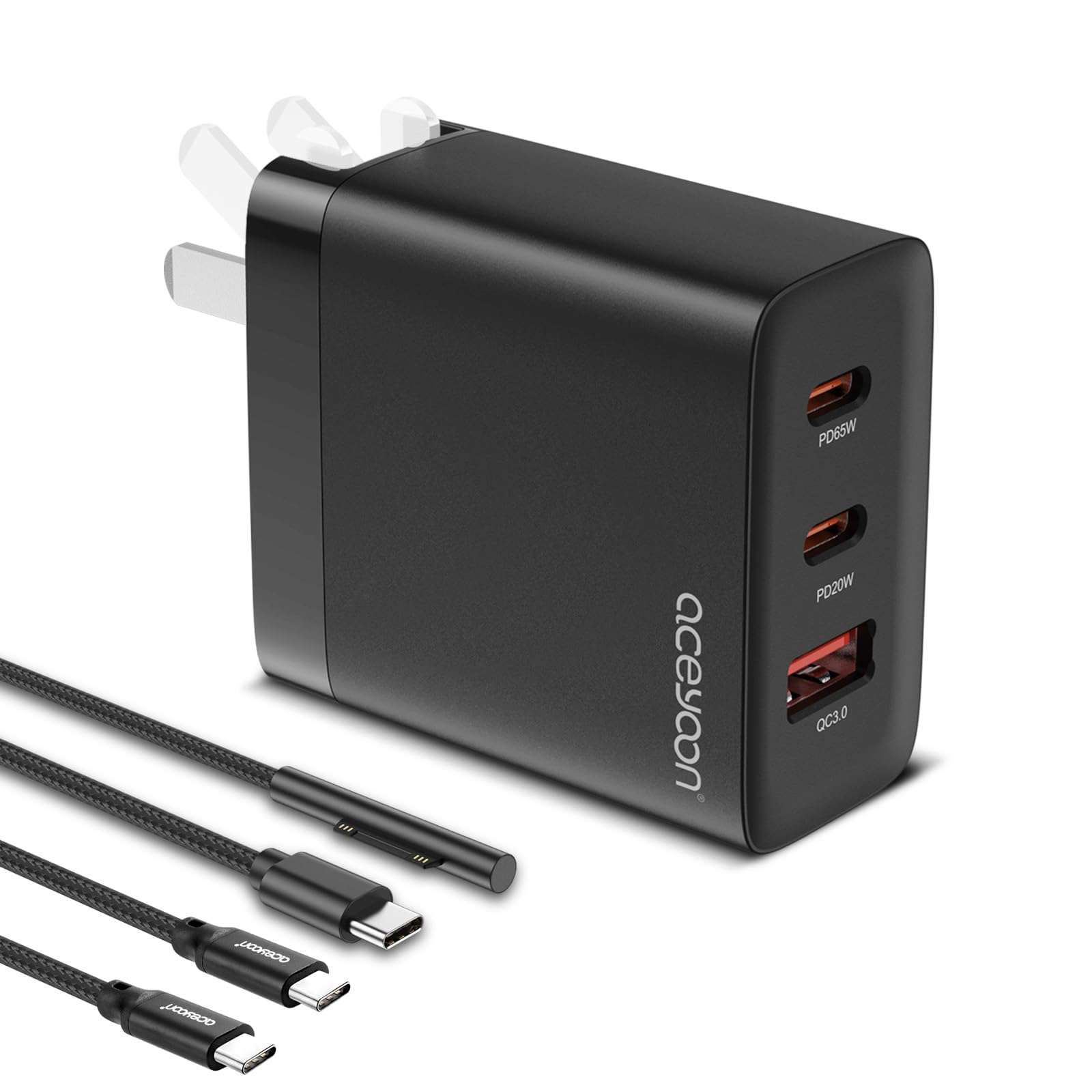 Amazon.co.jp: aceyoon サーフェス 充電器 PD 65W 折り畳み式プラグ