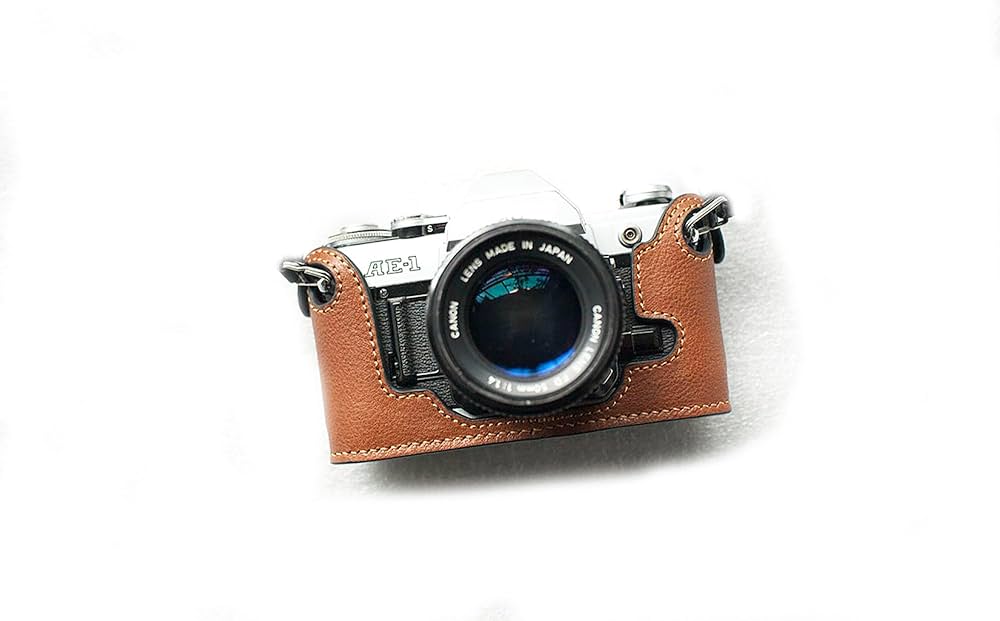 Amazon.com : Funper Handmade Genuine Real Leather Half Camera Case