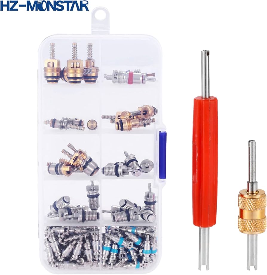 Amazon.co.jp: HZ-MONSTAR バルブコアキット 100個入り R12 R134a R410