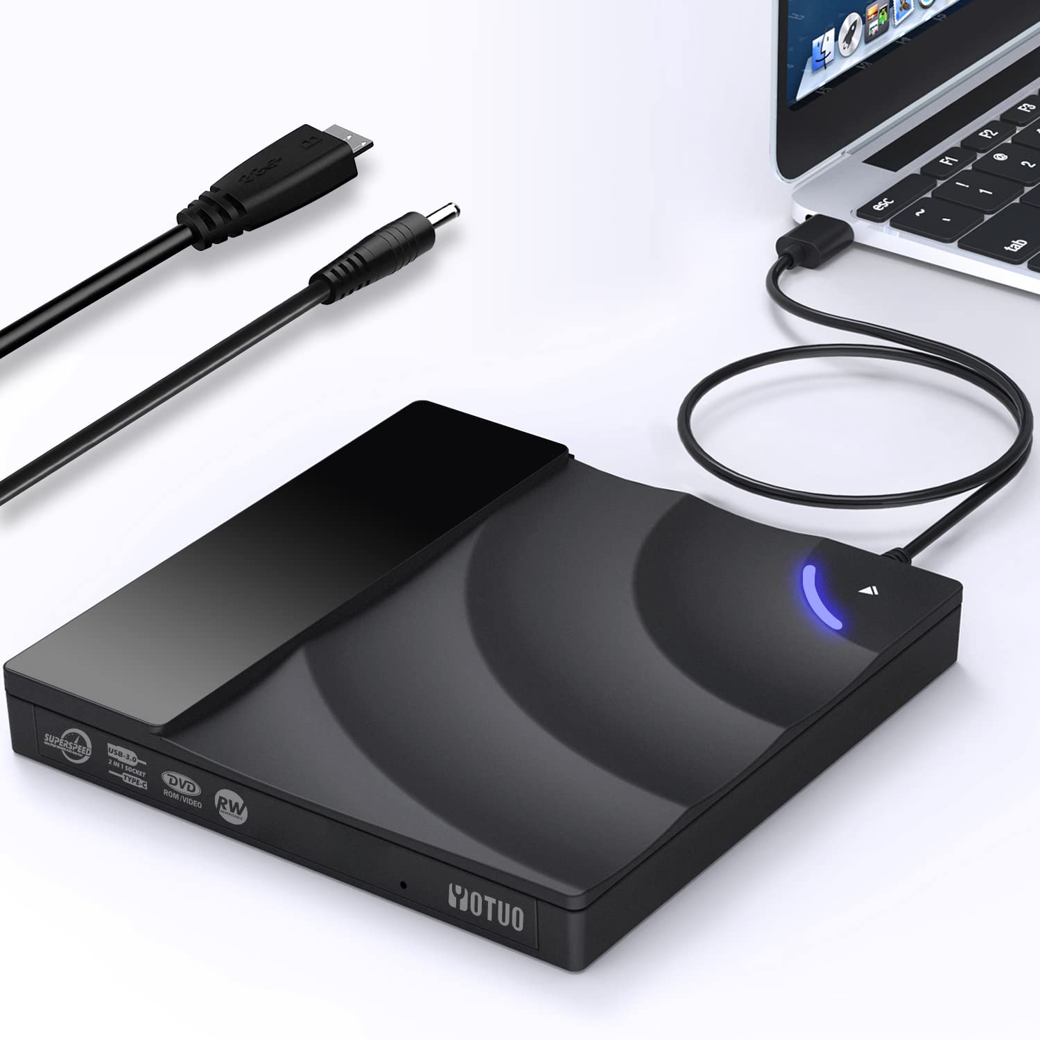 Amazon.co.jp: YOTUO 外付けCD/DVDドライブ ポータブルUSB 3.0 & USB-C