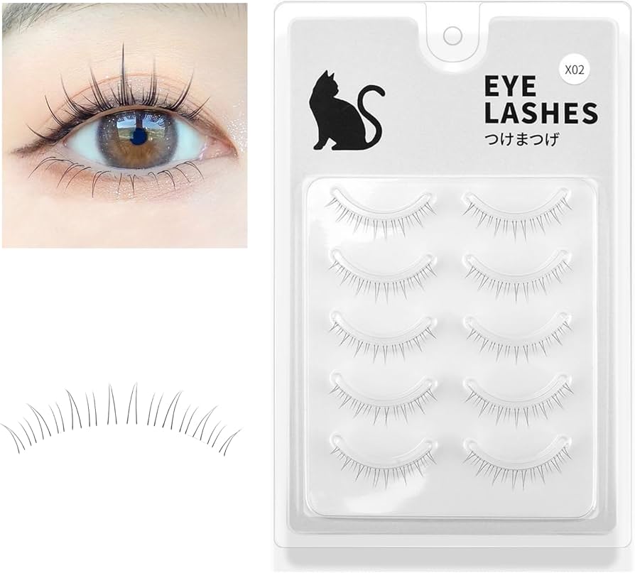 Amazon | つけまつげ ナチュラル 下まつげ 下睫毛 透明軸 束感 アイ