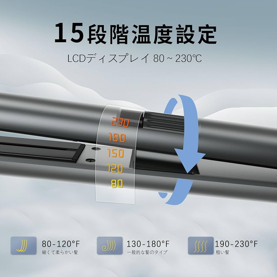 Amazon | ヘアアイロン ストレート 26mm【80℃〜230℃・海外対応】15段階