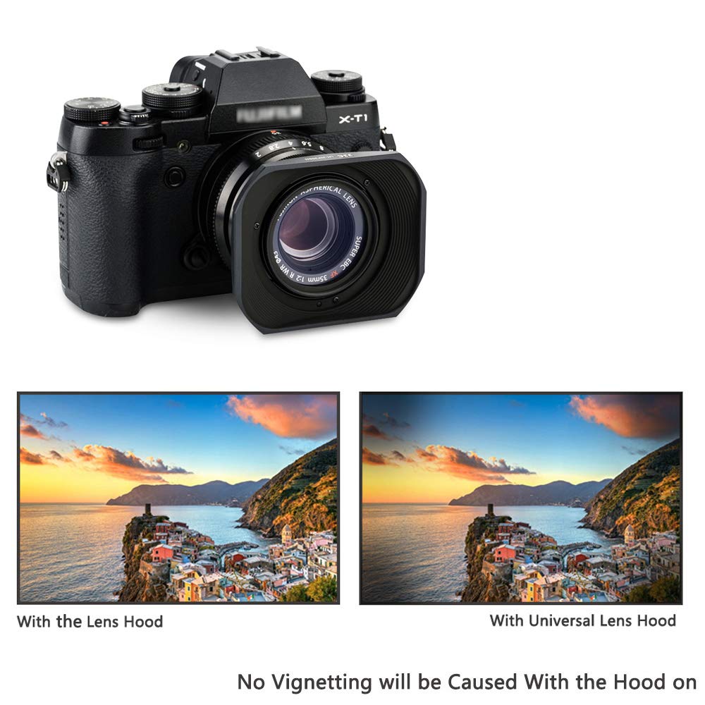 Amazon.co.jp: JJC メタル 正方形 レンズフード + フードキャップ 富士