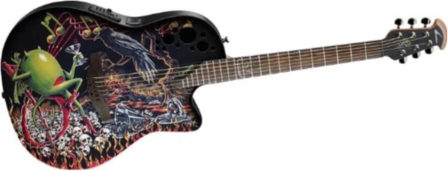 Ovation Dj Ashba Demented DJA34-BY Acoustic-electric Guitar, Bone