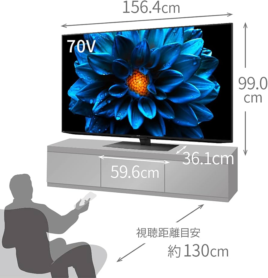 Amazon | シャープ 70V型 4K 液晶 テレビ AQUOS 4T-C70DN1 N-Black