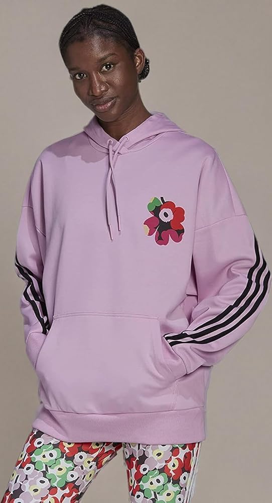 Amazon.com: adidas womens Marimekko Hoodie Frost Pink X-Small