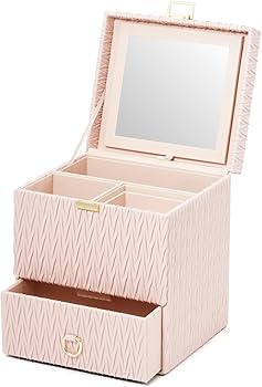 Amazon | Francfranc フランフラン エンボス コスメボックス ピンク