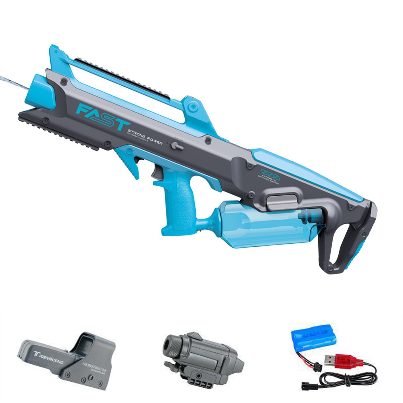 Amazon | Vuckin 電動水鉄砲 水鉄砲 電動ウォーターガン 電動式連射