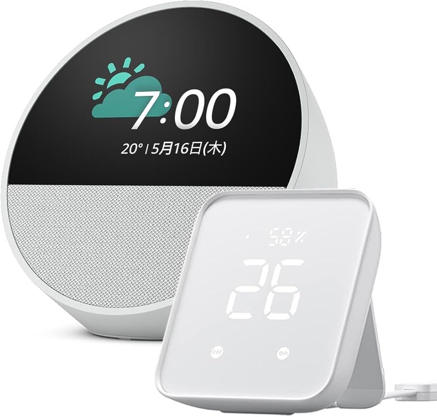 Amazon.co.jp: 【セット買い】Echo Spot グレーシャーホワイト +