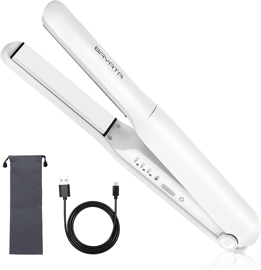 Amazon | ヘアアイロン コードレス USB充電式 ミニ ストレート