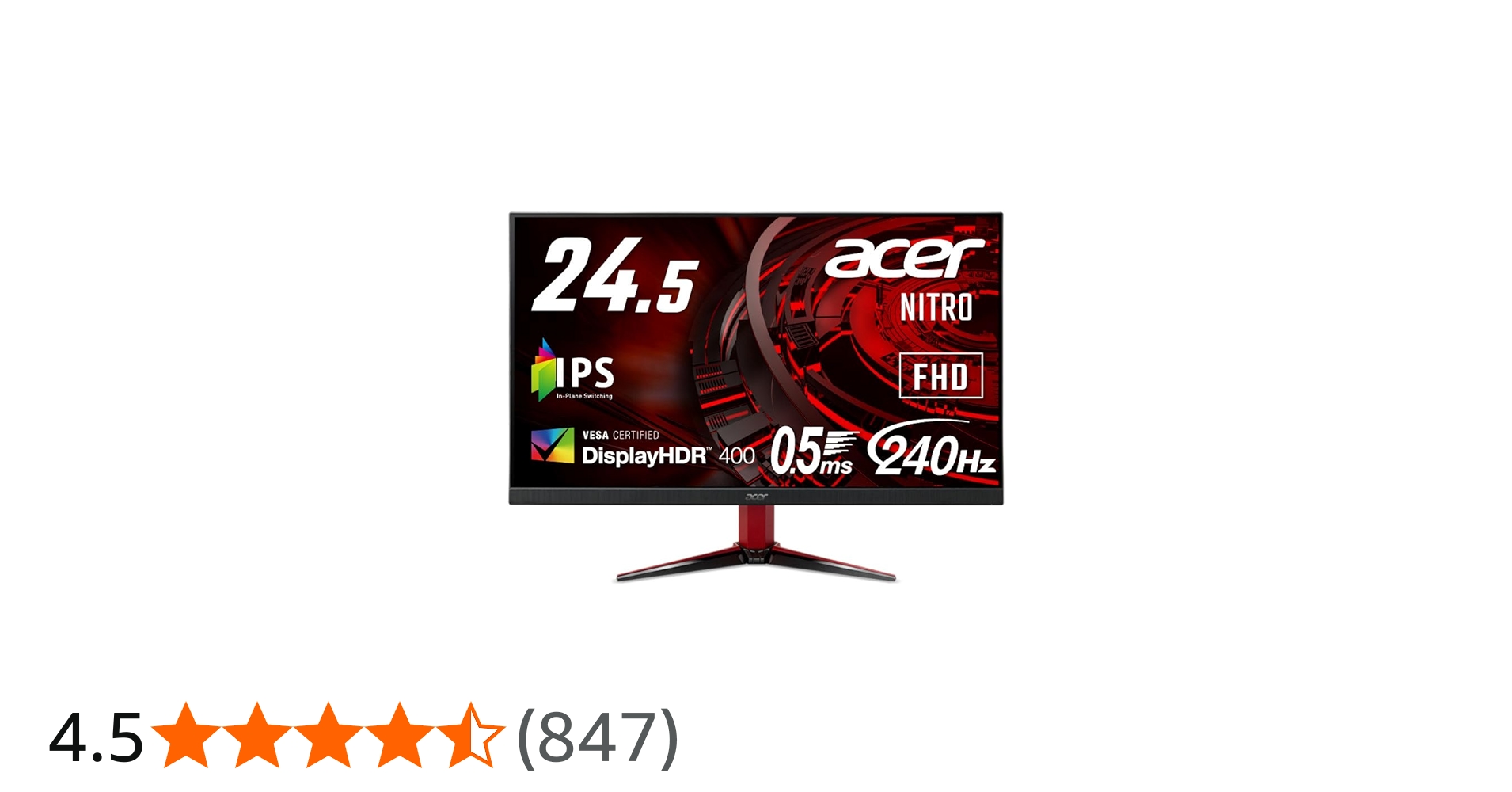 Amazon.co.jp: Acer ゲーミングディスプレイ Nitro VG252QXbmiipx 24.5