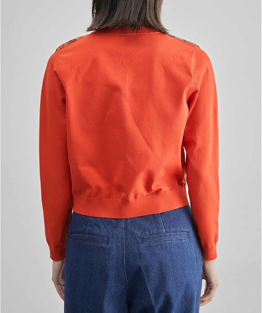 Amazon | [ロペ] 23AW ヴィンテージスカーフ柄カーディガン オレンジ系