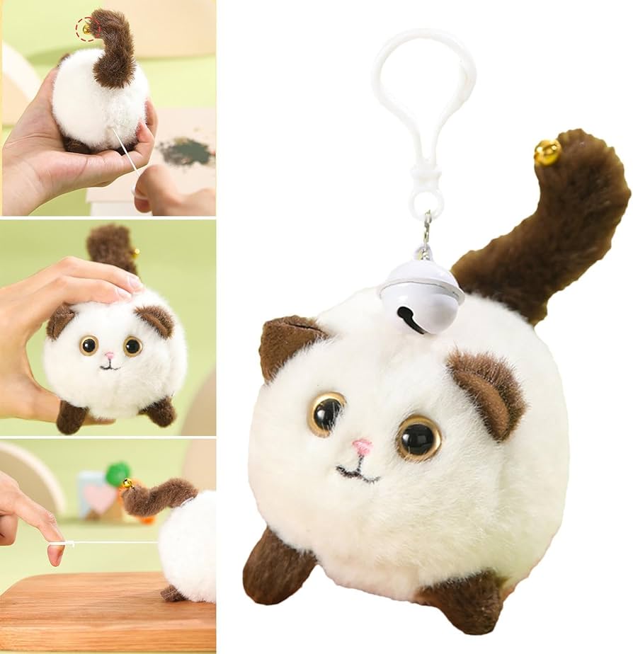 Amazon.co.jp: 猫のぬいぐるみ | 小さなぬいぐるみ、くるくる尻尾