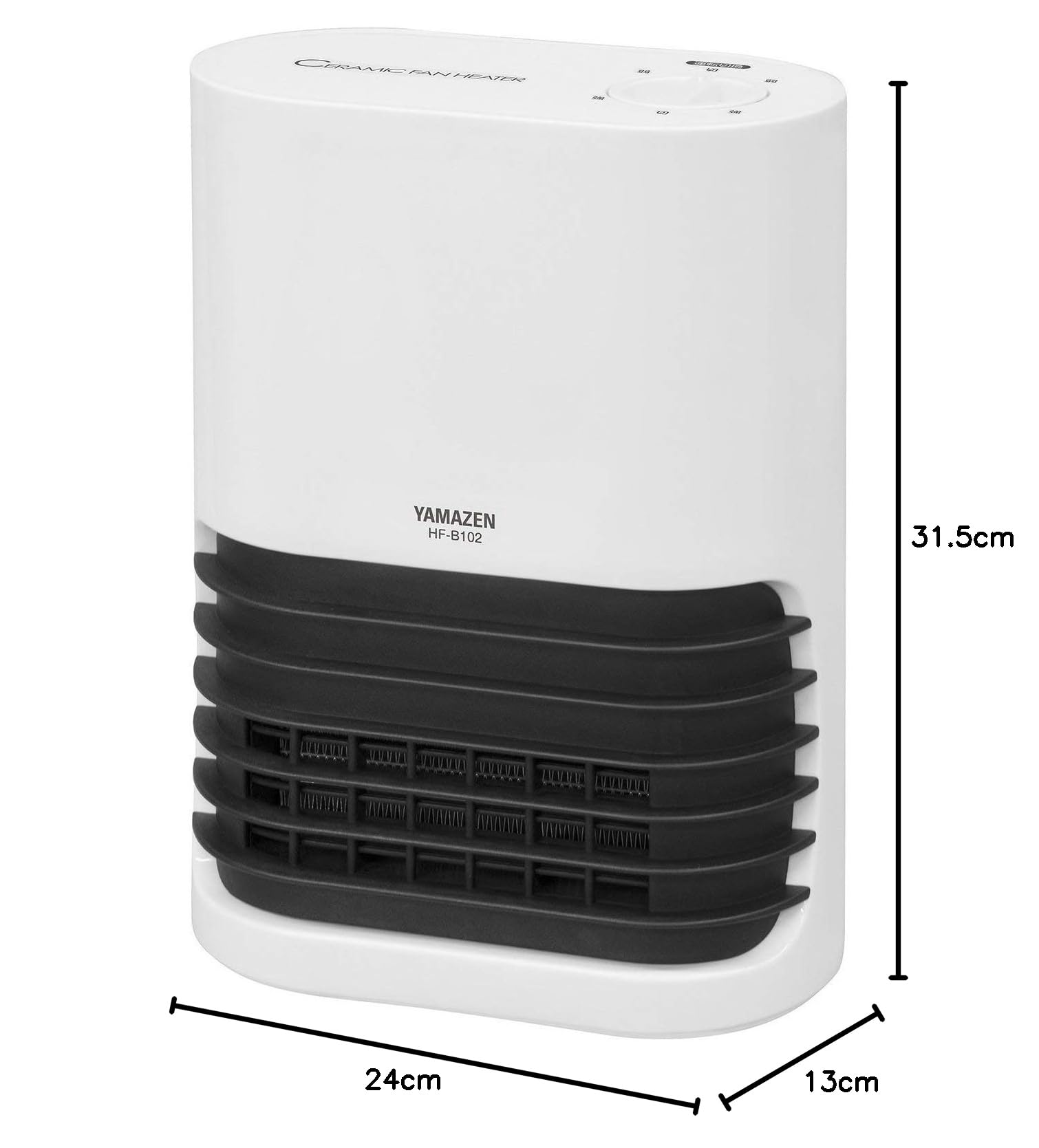 Amazon | [山善] セラミックヒーター(1000W/980W 2段階切替) ホワイト