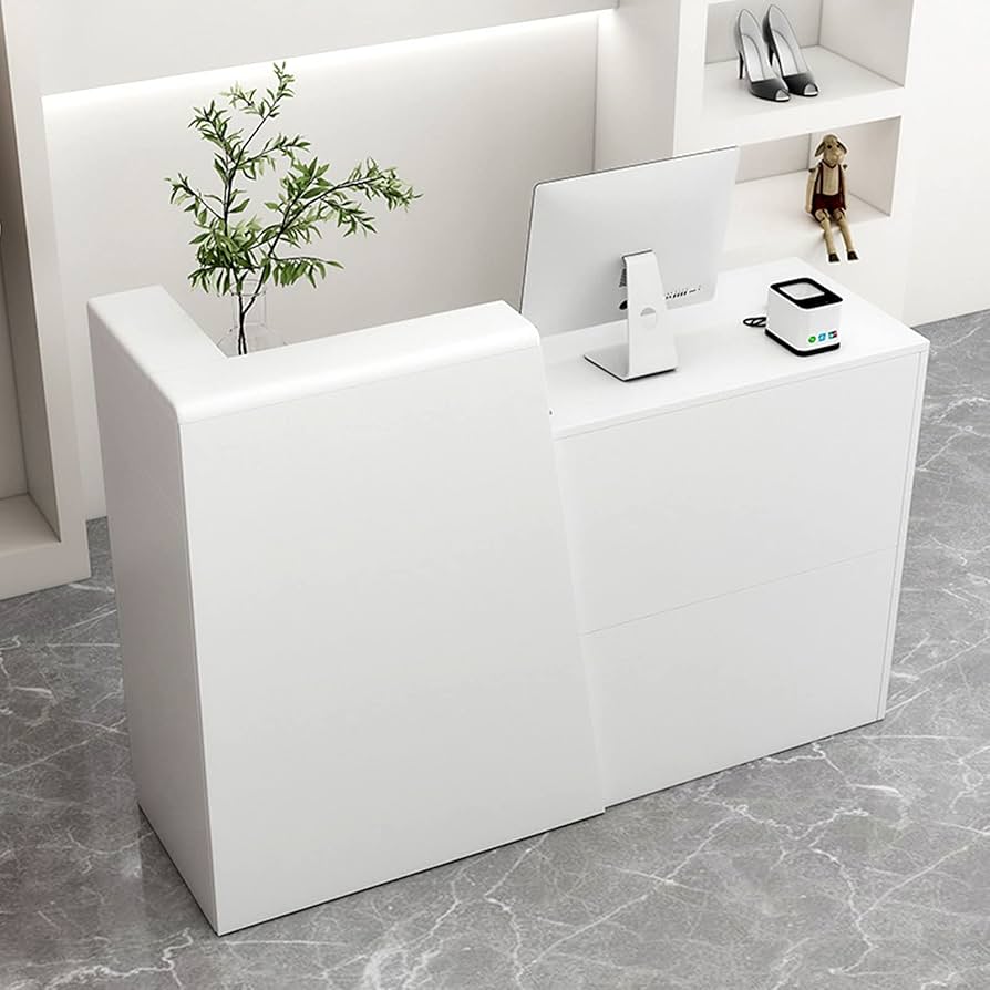 Amazon.co.jp: NRUBAL レジカウンター 受付カウンター L字 木製