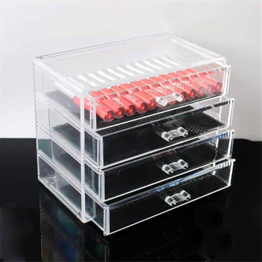 Amazon.co.jp: メイクボックス コスメ収納 ケース 透明なアクリル4層の