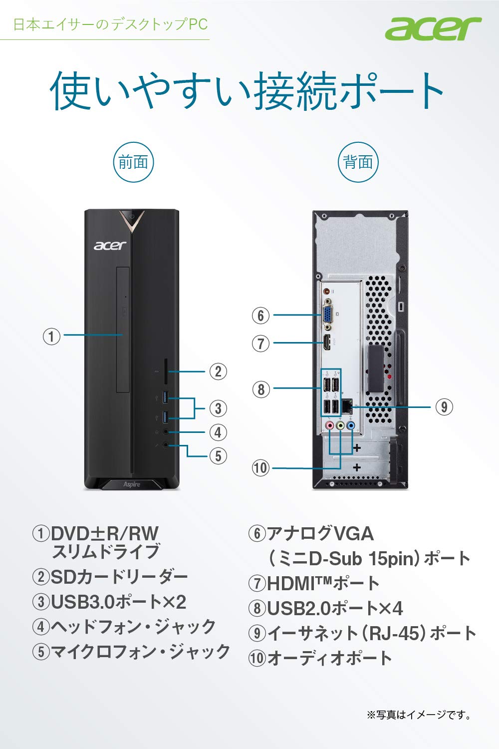 Amazon.co.jp: Acer デスクトップパソコンAspire XC-830-A18F Celeron